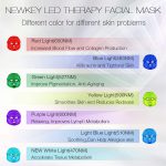 NEWKEY Led Face Mask Light Therapy, 7 Led Light Therapy Facial Skin Care Mask - Blue & Red Light for Acne Photon Mask - Korea PDT Technology for Acne Reduction - Image 4